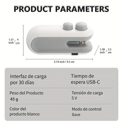 Sellador de Bolsas Plásticas Portátil 2 en 1 – Frescura en tus Manos - RECARGABLE