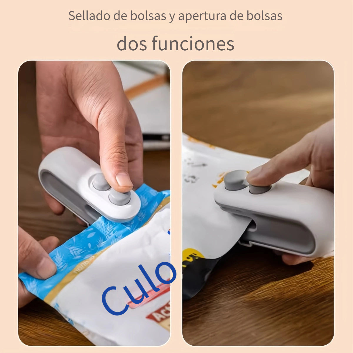 Sellador de Bolsas Plásticas Portátil 2 en 1 – Frescura en tus Manos - RECARGABLE